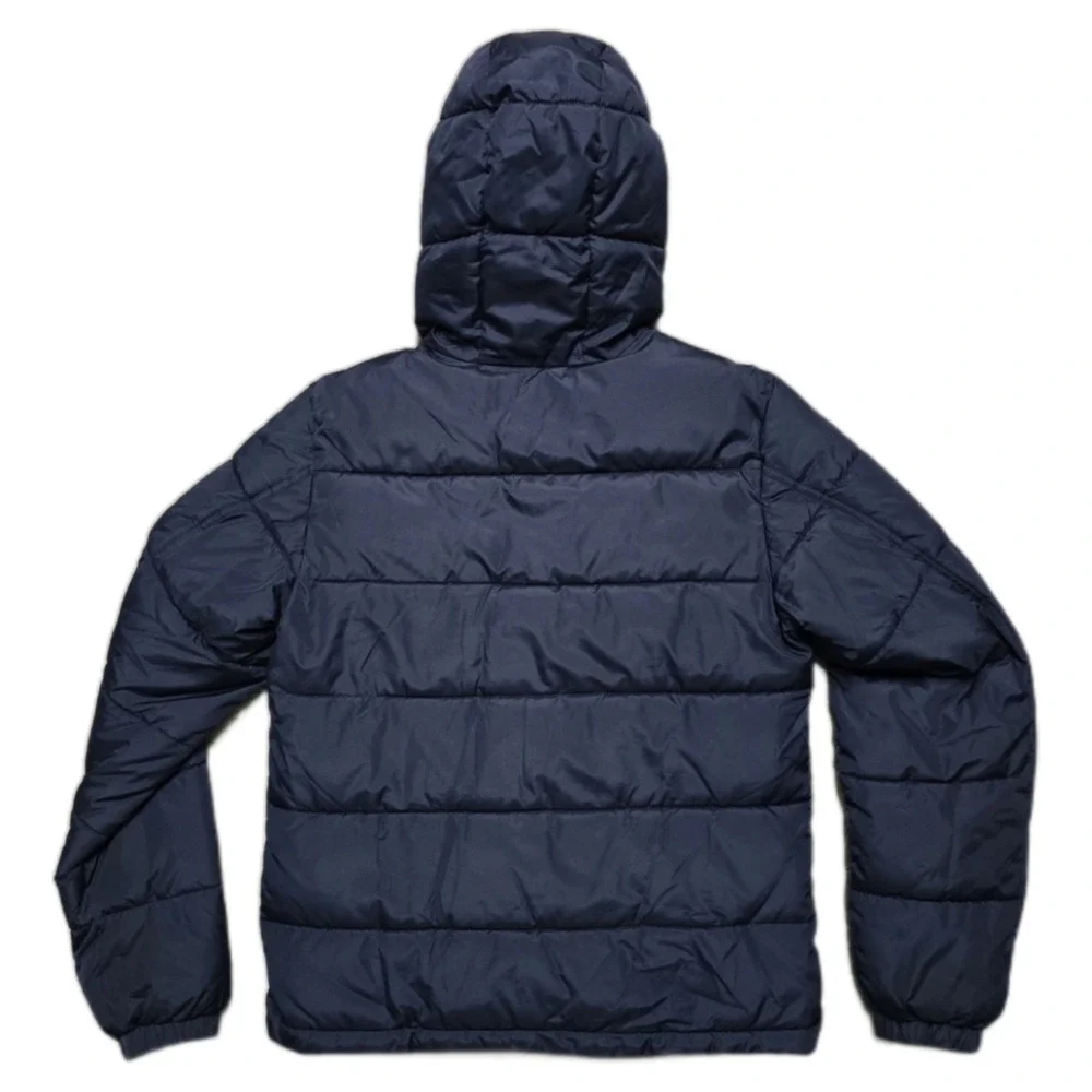 Aeropostale Mens Small Puffer Jacket Navy Blue Coat Recycled Down EUC‎